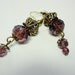 Victorian Baroque Top Hat Earrings in Brass with Amethyst Purple Glass Orbs on Brass pierced wires by Dr Brassy Steampunk