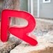 Vintage Sign Letter Capital R