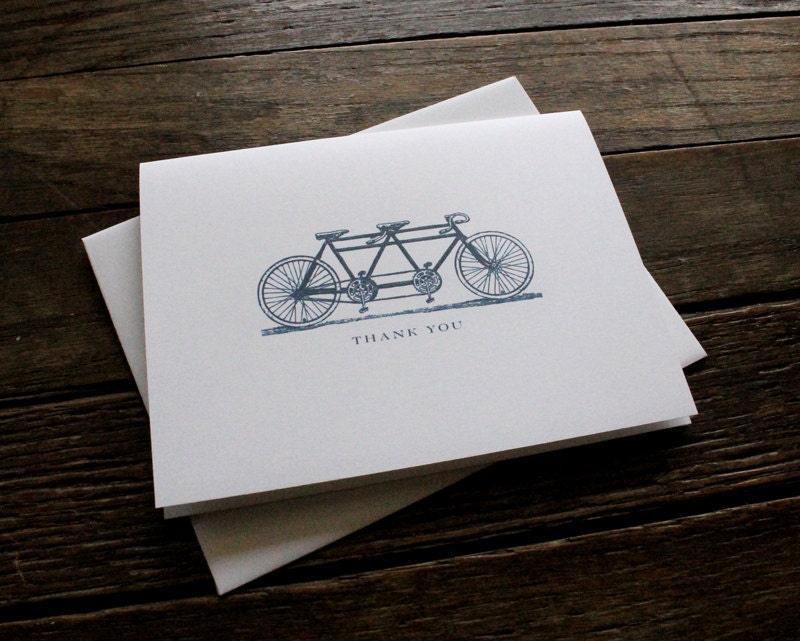 Eco Friendly Bicycle Built for Two Thank You Note