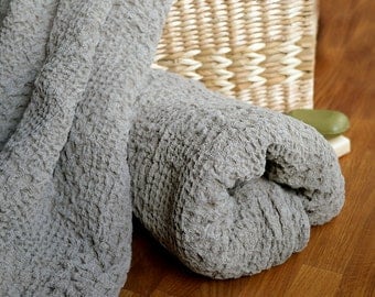 ORGANIC Linen Towels  2 Massage Undyed Rustic  Wafer Towels  100x140cm / 39 x 55 inches