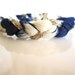 Indigo Dyed Braided Bracelet- Japanese Shibori Tie dye - Recycled Yarn Bracelet- Eco Friendly - Hand Dyed- Ombre Bracelet