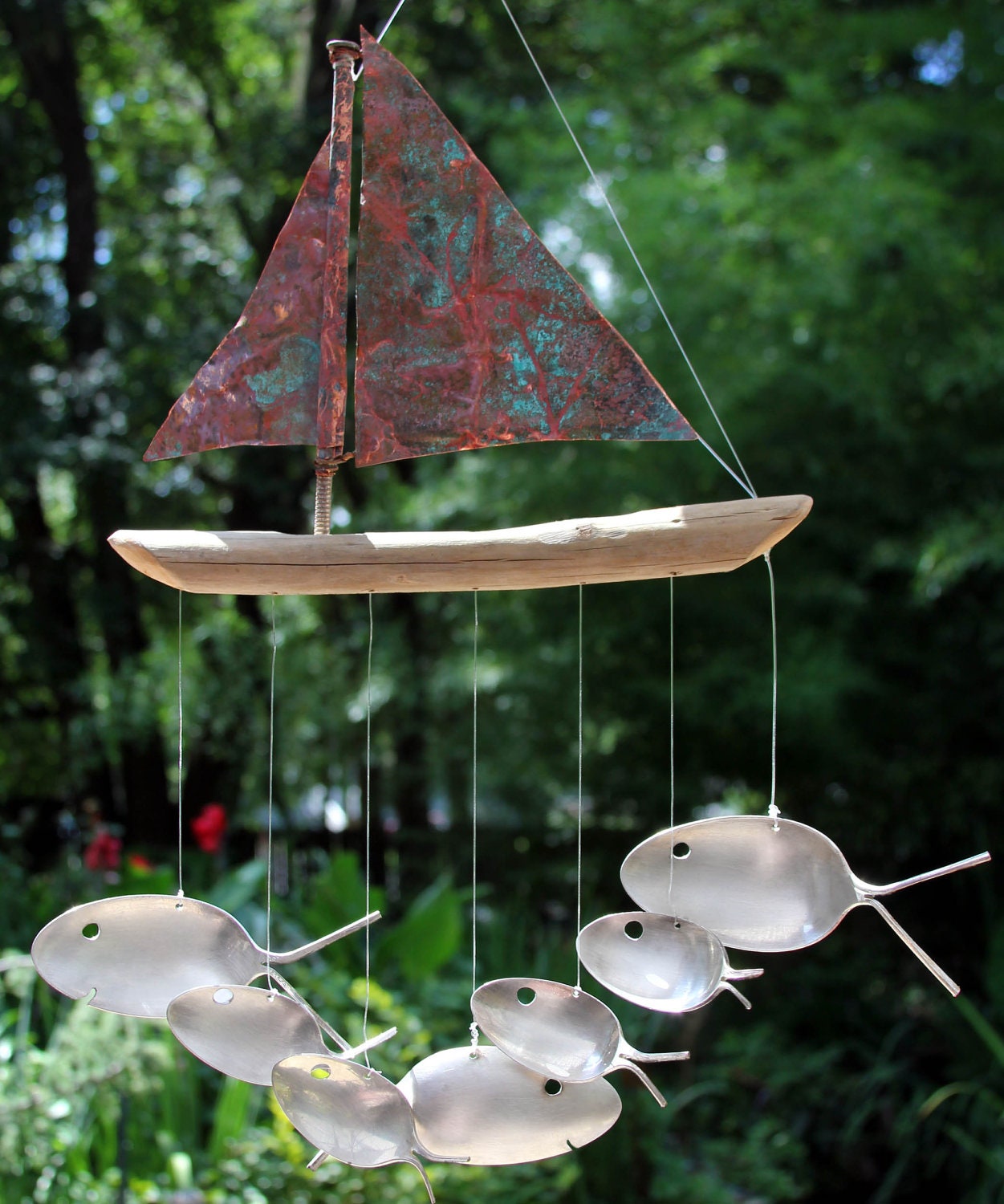 Copper and Driftwood Windchime - Seven Sailing Spoonfish