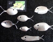 Silver Spoon Fish Fridge Magnets, Gift Set of 6 SALE
