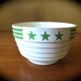 Three Green Stars Ironstone Bowl