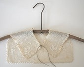 Vintage Filet Crochet Yoke Collar White Floral Sewing Dressmaking Supply