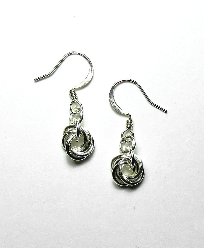Earrings Love Knot Silver Plate