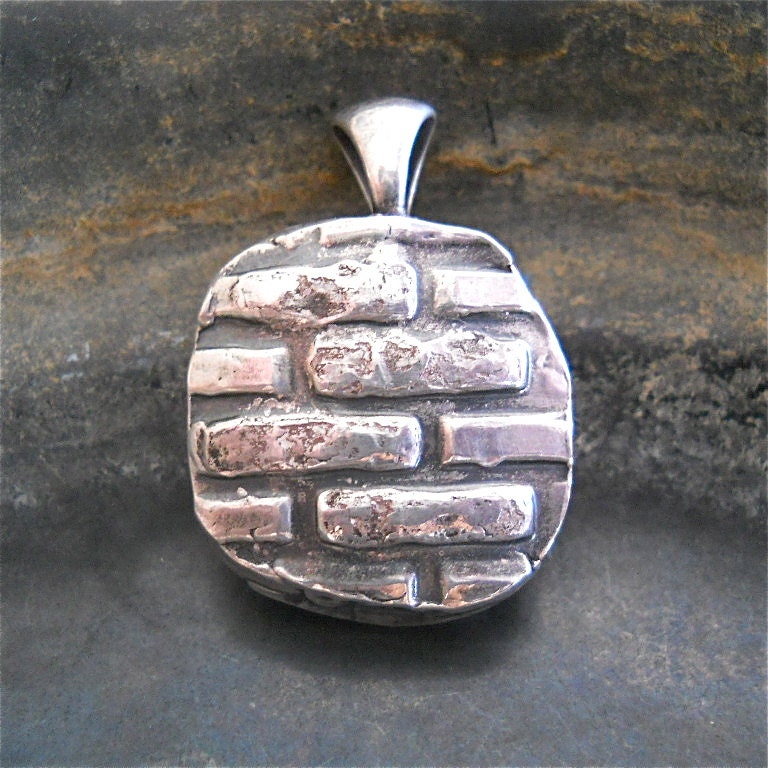 MOTHERS DAY Brick House - She's Mighty Mighty, Just Lettin' it All Hang Out, Eco-friendly FIERCE Silver Artisan Pendant, Necklace, Gift
