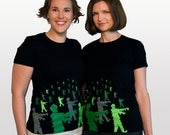 Zombie Attack women's large shirt 8bit zombies geek clothing t-shirt