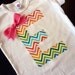 Rainbow Chevron Initial Monogram Onesie or Shirt
