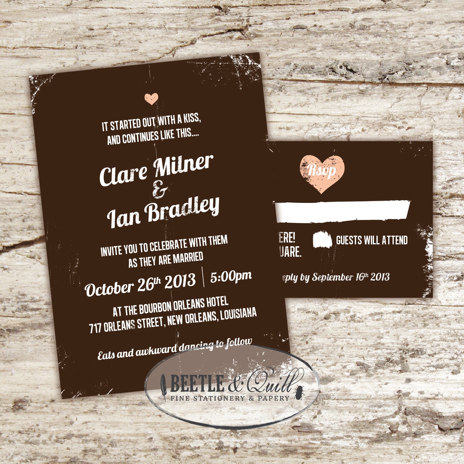 Old Love Printable Wedding Invitation Set