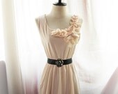 Breakfast at Tiffanys French Nude Butterfly Petal Jane Austen Alice in Wonderland Mille Feuille Cutouts Marie Antoinette Mini Dress /Tunic