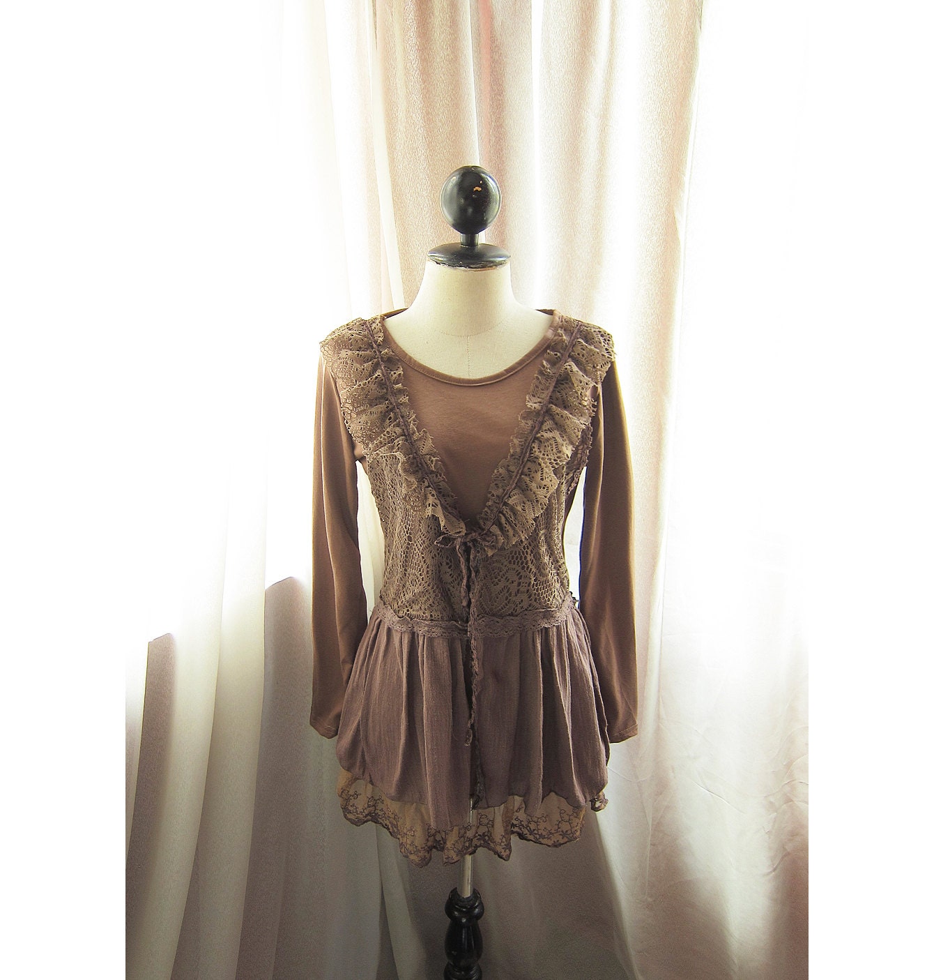 Jane Austen Woody Vineyard Frolic Secret Garden Bohemian Peasant Gypsy Rugged Antique Fall Fairy Marie Antoinette Alice in Wonderland Dress