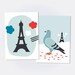 BONJOUR PARIS POSTCARD. Set of 2
