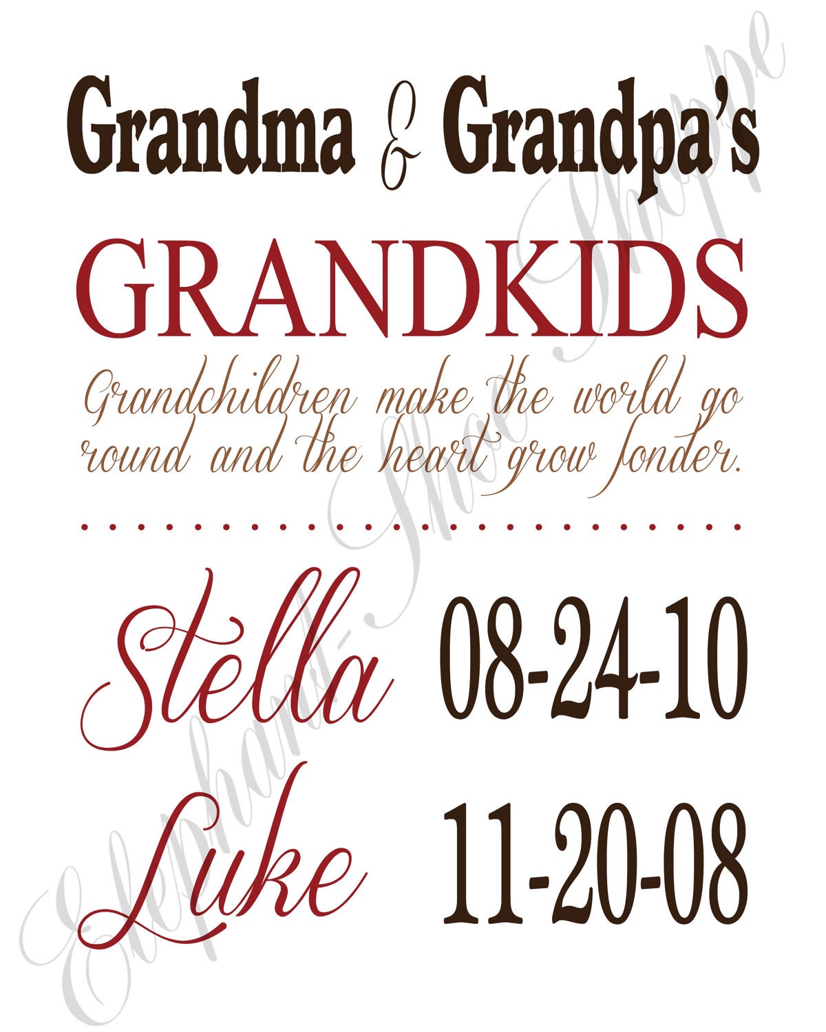 Grandparents Subway Art (world go round) - Digital JPG file - 8x10