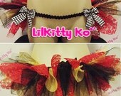 Gothic - Custom Red Yellow  Black glitter tutu skirt - MADE to ORDER