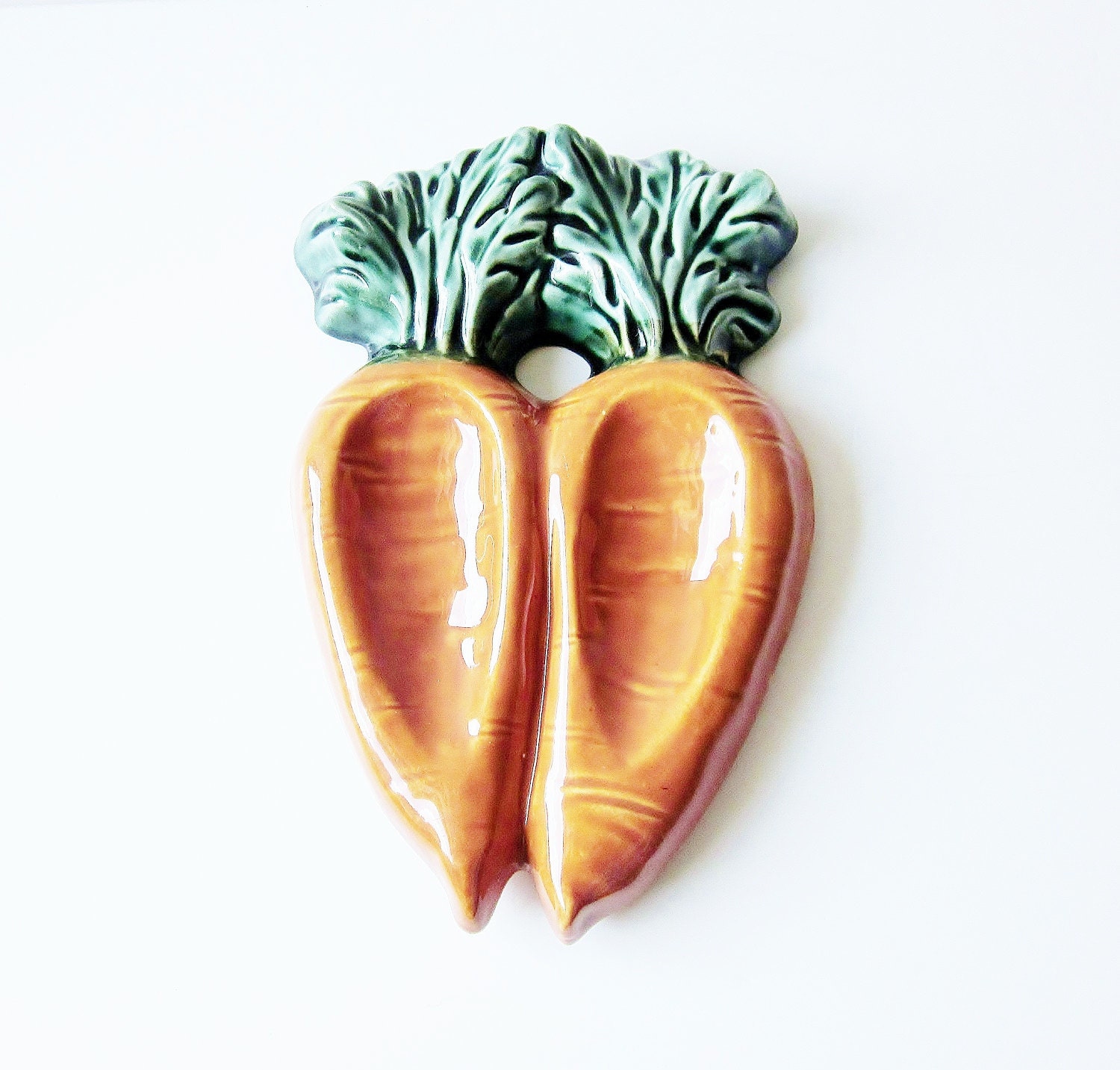 Carrot Spoon Rest Kitchen Decor Vintage Ceramic Vegetable Kitsch