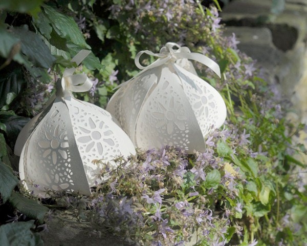 paper lantern floral handmade venue decoration favours vintage tealight wedding table- Large