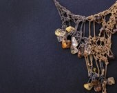 organic smokey & rotile quartz goldfilld silver necklace
