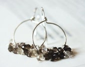 Sterling silver smoky quartz gemstone earrings