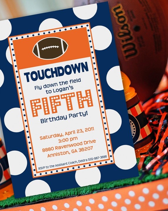Football Party - Birthday -Printable Invitation -Your choice of team colors by Amanda's Parties To Go Il_570xn