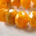Millefiore Orange Yellow White hint of Green Faceted Crystal Rondell Beads, 11mm x 9mm, 11" strand, 35 pieces