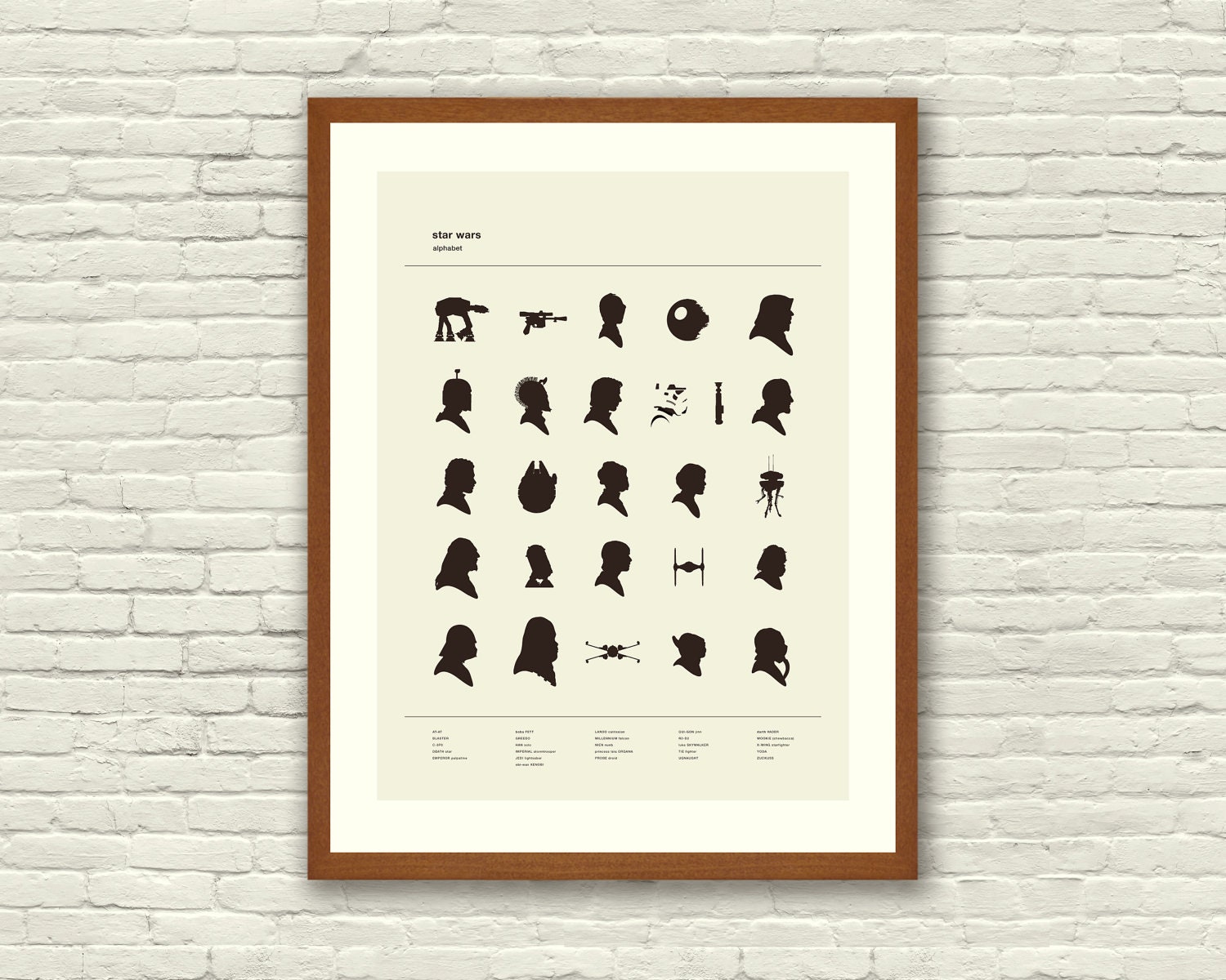 ALPHABET - Star Wars Inspired, Poster, Nursery, Silhouette, 18 x 24 Art Print, Screenprint, Boys Room, Girls Room, Vintage, Boutique