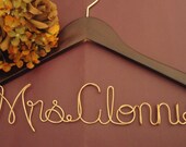 Romantic script gold wire - Personalized Bridal Hanger