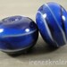 Lampwork BeadSet, DarkBlue MosaiqueBeads, set of 2, DuoSet 162