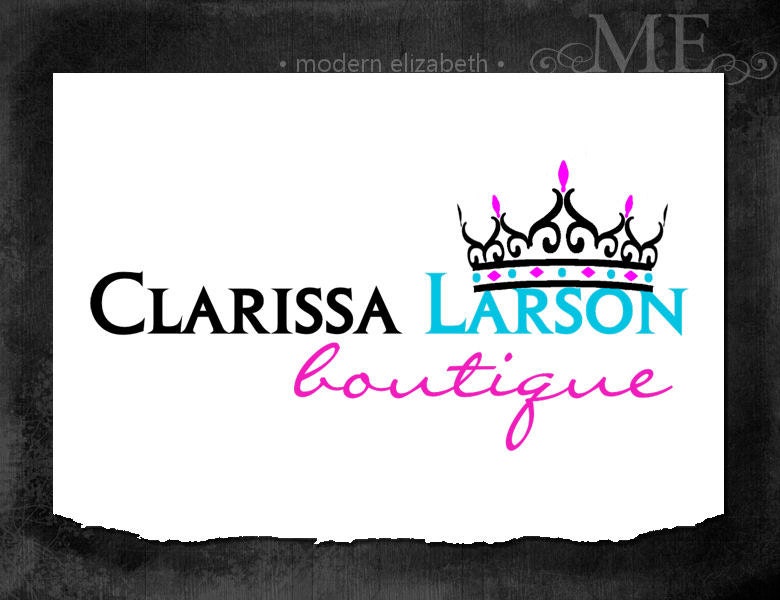 Premade Logo Business Hand Drawn Pre-made Logo Boutique Crown Design (Clarissa Larson)
