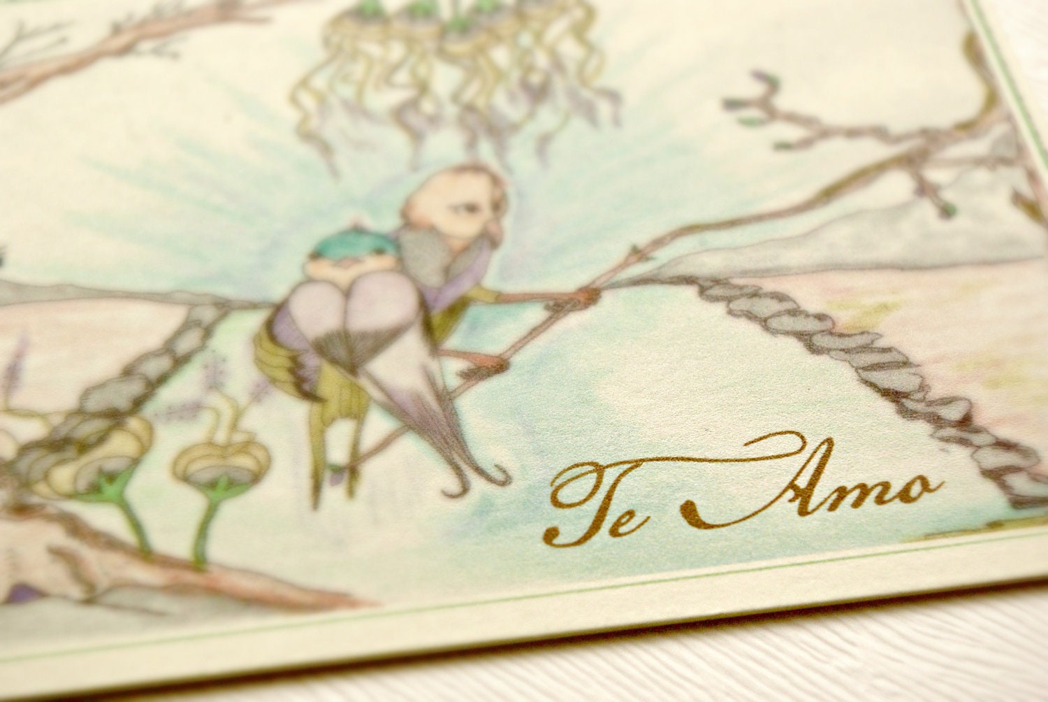 Te Amo Love Birds Small Note Card