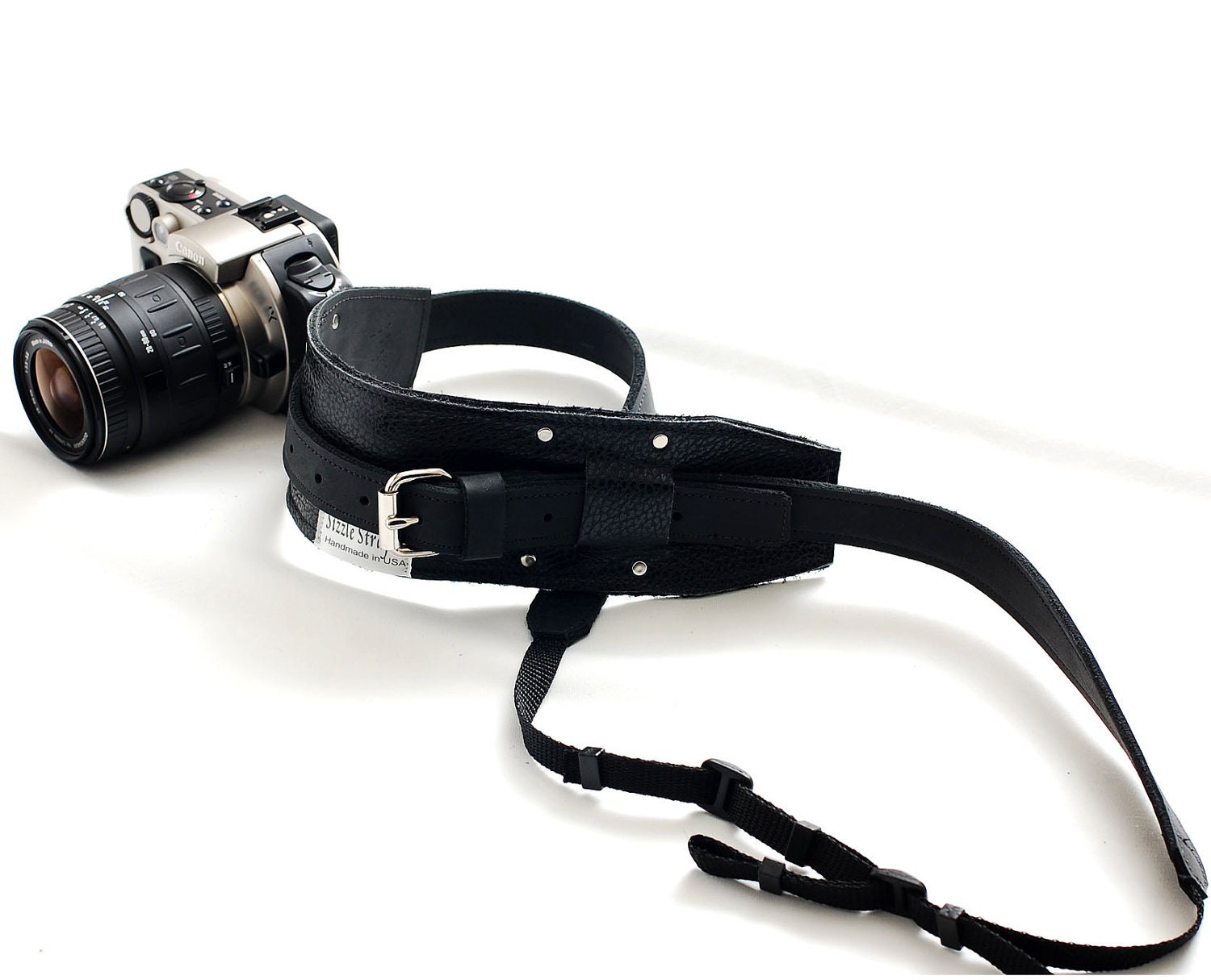 New camera strap on Etsy - All leather camera strap for DSLR camera  - Black