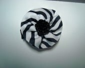 Black and White Zebra Print Ribbon Girls/ Women's Hair clip