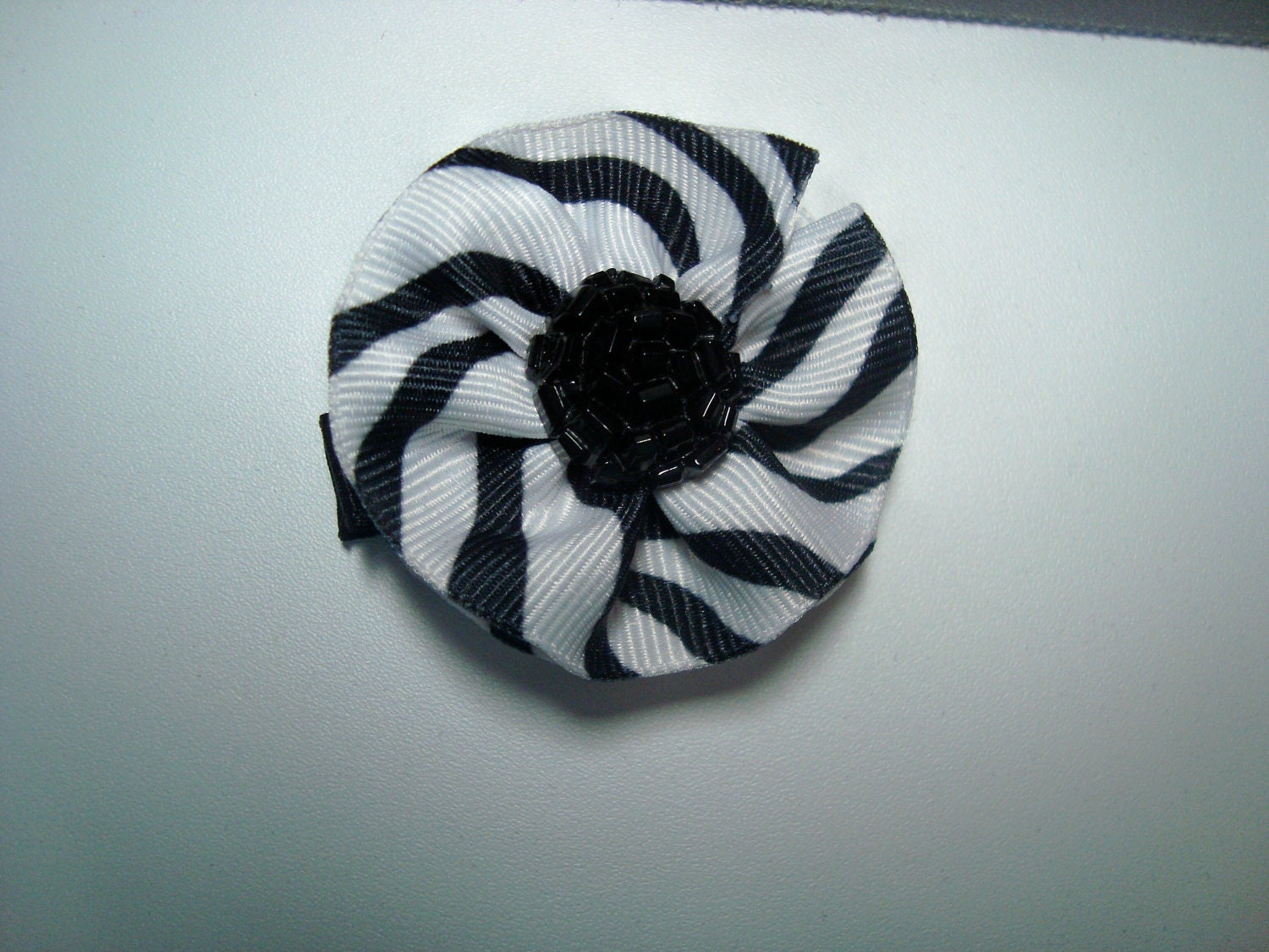 Black and White Zebra Print Ribbon Girls/ Women's Hair clip