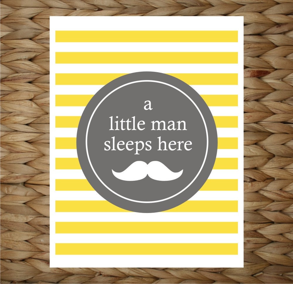 Custom Baby Print 8x10 Wall Art - A Little Man Sleeps Here - original design by a drop of golden sun