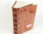 Rustic Handmade Cabin Guest Book Red Cedar Wood Book - Wedding Guest Book -  rust - fall colors -   made to order