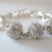 Silver Chain Link & Pave Ball Bracelet