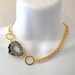 Gold Plated Druzy Agate & Gold Curb Chain Necklace