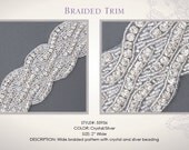 1 FULL YARD of  Braided Crystal Beaded Trim