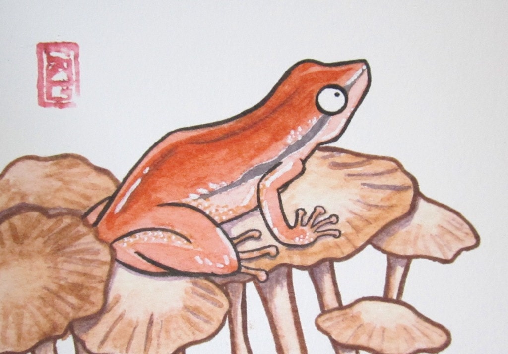 ACEO Little Grass Frog - Archival Print of Original Watercolor Art