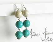 Turquoise Howlite Stone Drop Earrings - Nomad