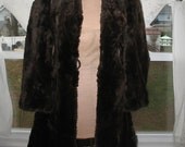 1940's Beaver Fur Coat-Chocolate Brown-Bell Sleeves-Adlers Tag