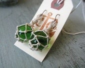 Miniature Fishing Float Earrings - Emerald Green - X-Small