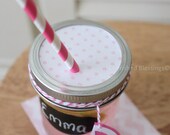 Mason Jar LIDS, 10 Glasses Tumblers Cup Lids Wedding Table Setting Polka Dots Shabby Chic Kids Birthday Party Bridal Baby Shower Favors Il_170x135