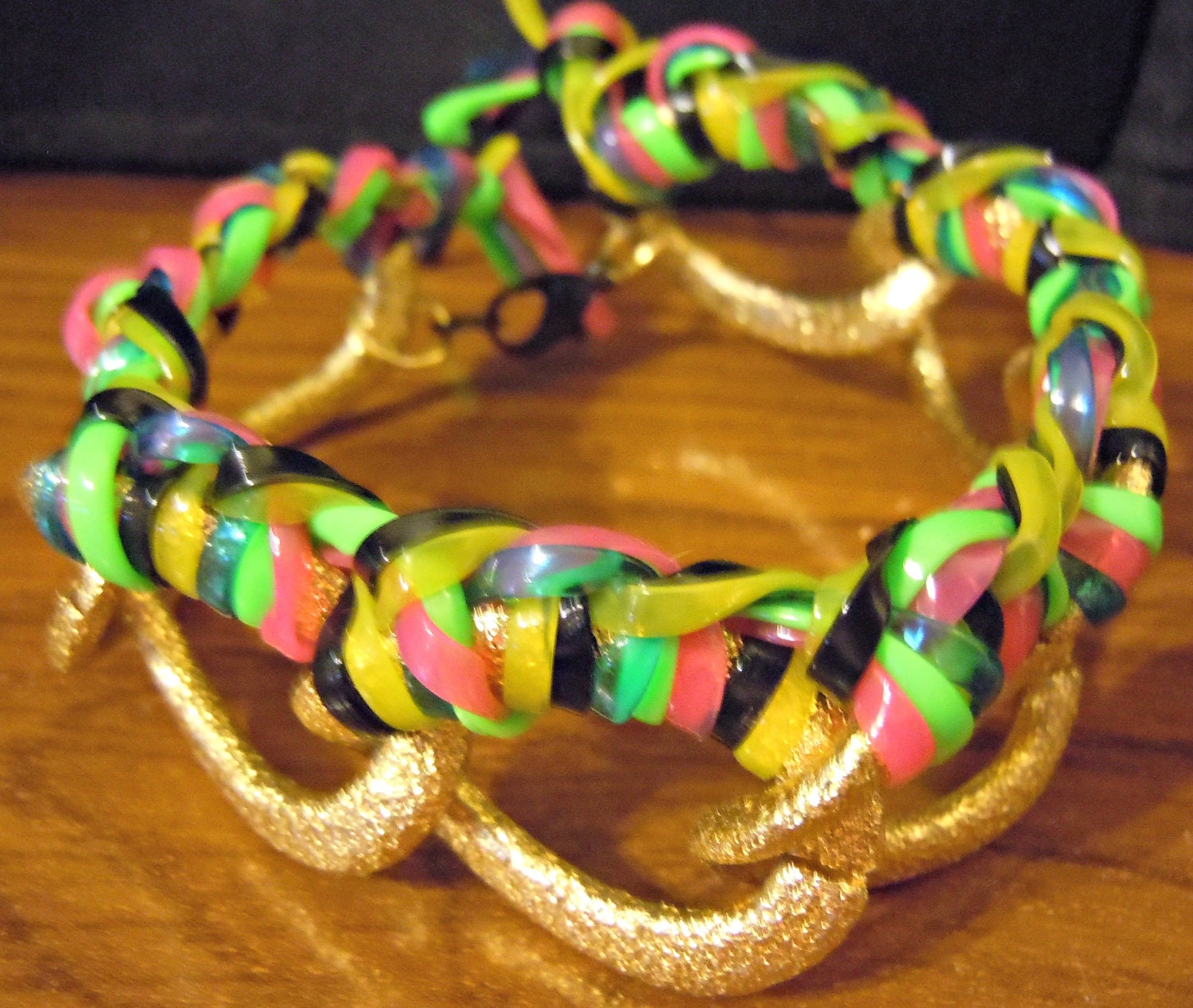 Neon Lace Braided Chain Bracelet - The Lexi