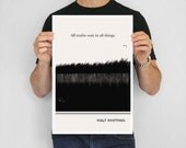 Illustration, Walt Whitman Quote, Fine Art Prints and Art Posters, Giclee Print, Black and White Drawing, Literary