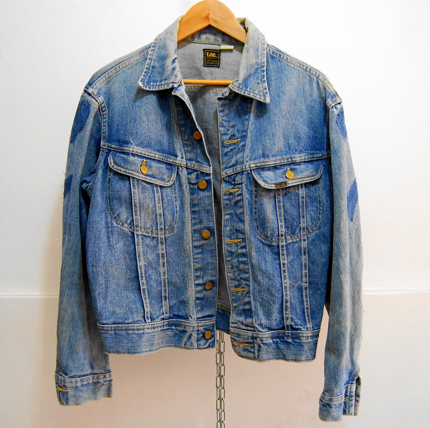 late 60s' vintage used blue lee jacket sanforized union made size M