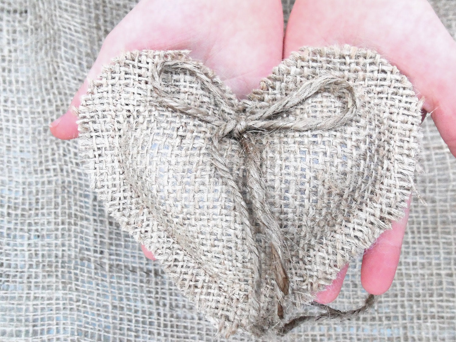 Rustic Burlap MINI Ring Bearer Pillows - Your choice of Heart, Round, or Rectangle
