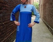 Blue Tunic T Dress/ Upcycled Dress/ Womens Tunic Dress