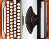 Rare Silver Brosette Portable Vintage Typewriter 1950s - German-made