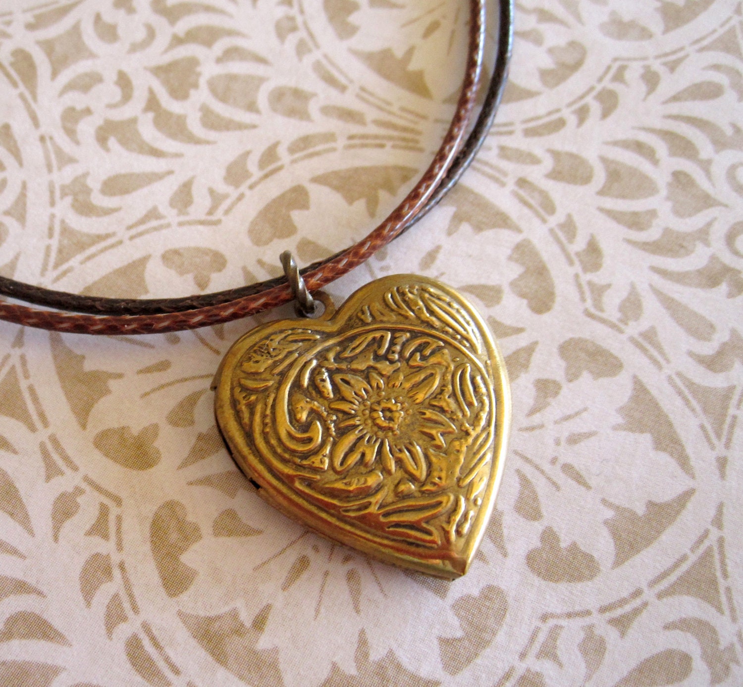 Heart Locket Necklace - Floral - Flowers